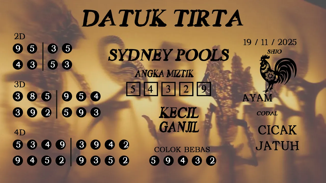 Syair datuk tirta sydney pools 19 11 2025