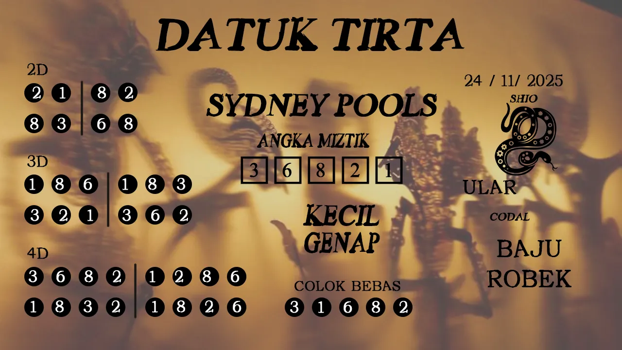 Syair datuk tirta sydney pools 24 11 2025
