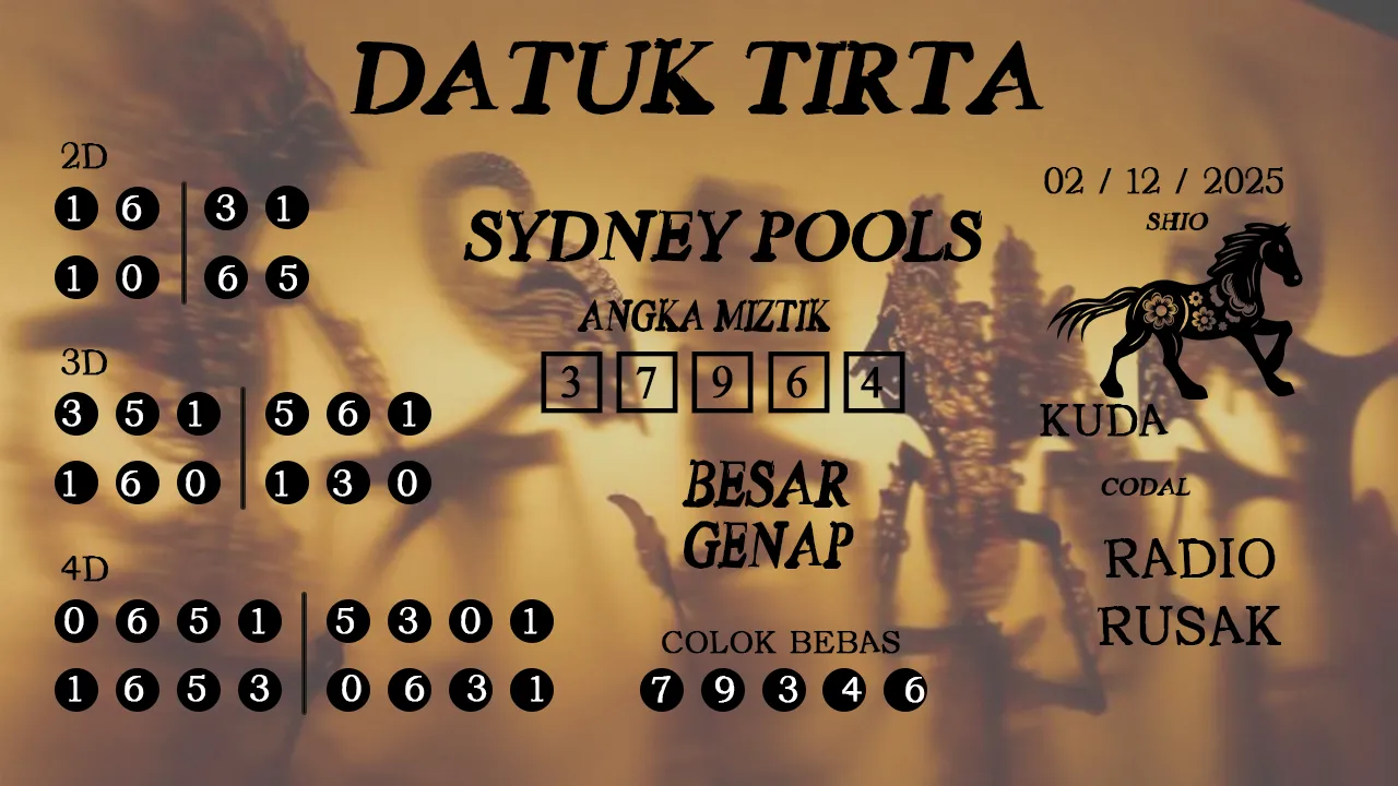 Syair datuk tirta sydney pools 02 12 2025