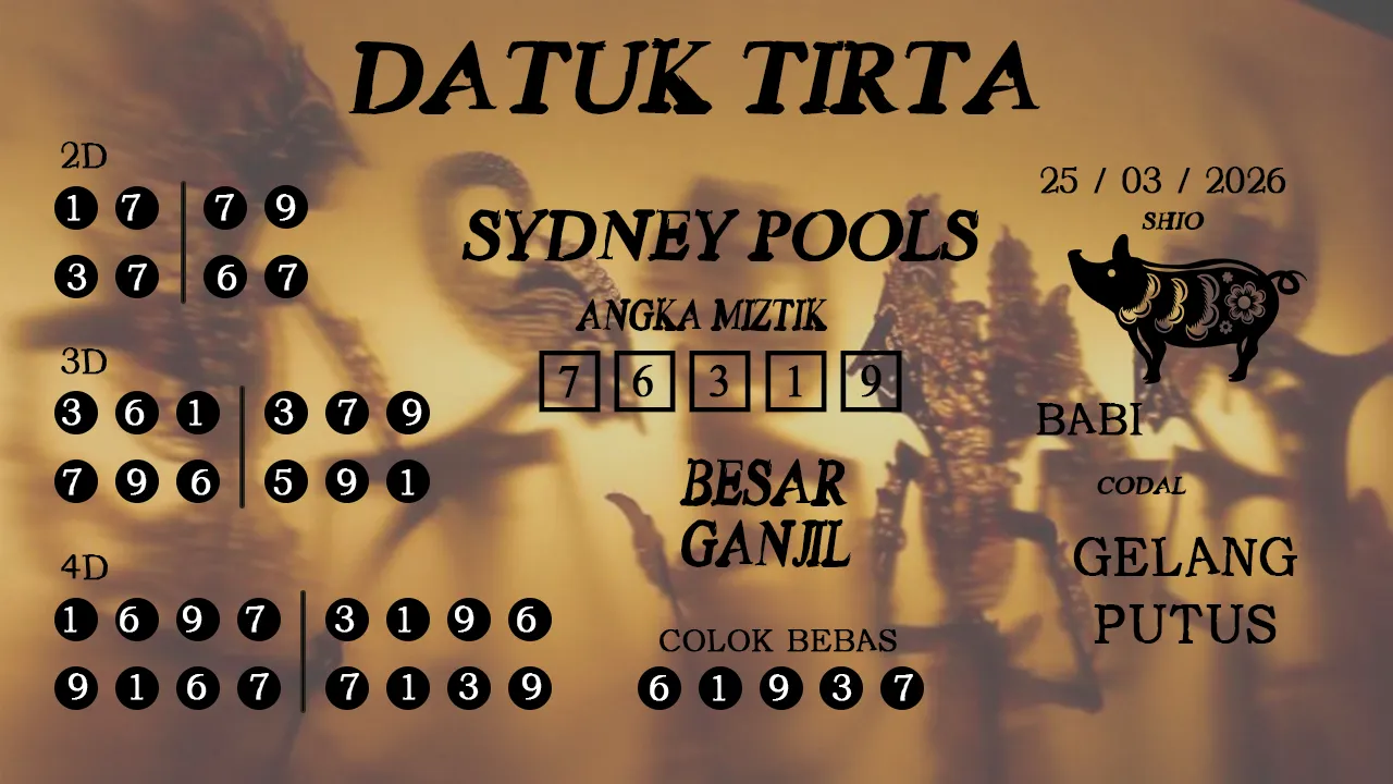 Syair datuk tirta sydney pools 25 03 2026