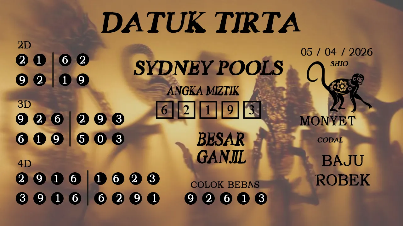 Syair datuk tirta sydney pools 05 04 2026
