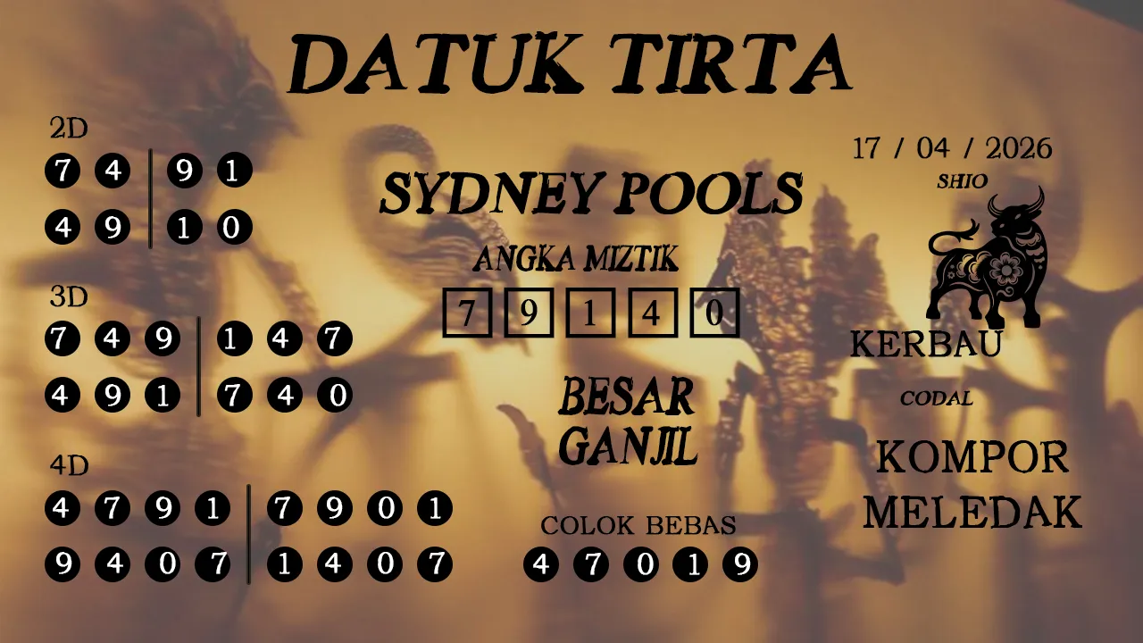 Syair datuk tirta sydney pools 17 04 2026