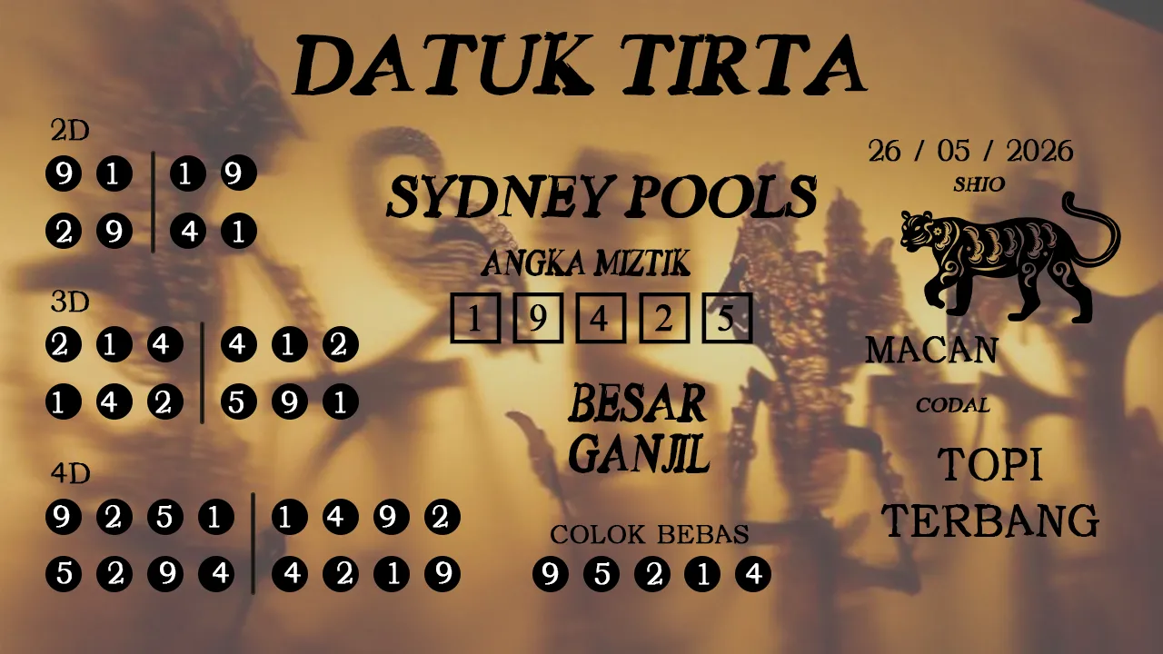 Syair datuk tirta sydney pools 26 05 2026