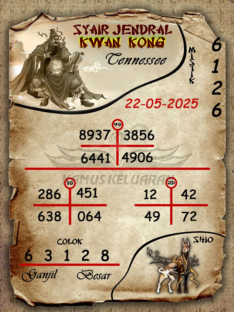 syair jendral kwan kong tennessee 22 05 2025