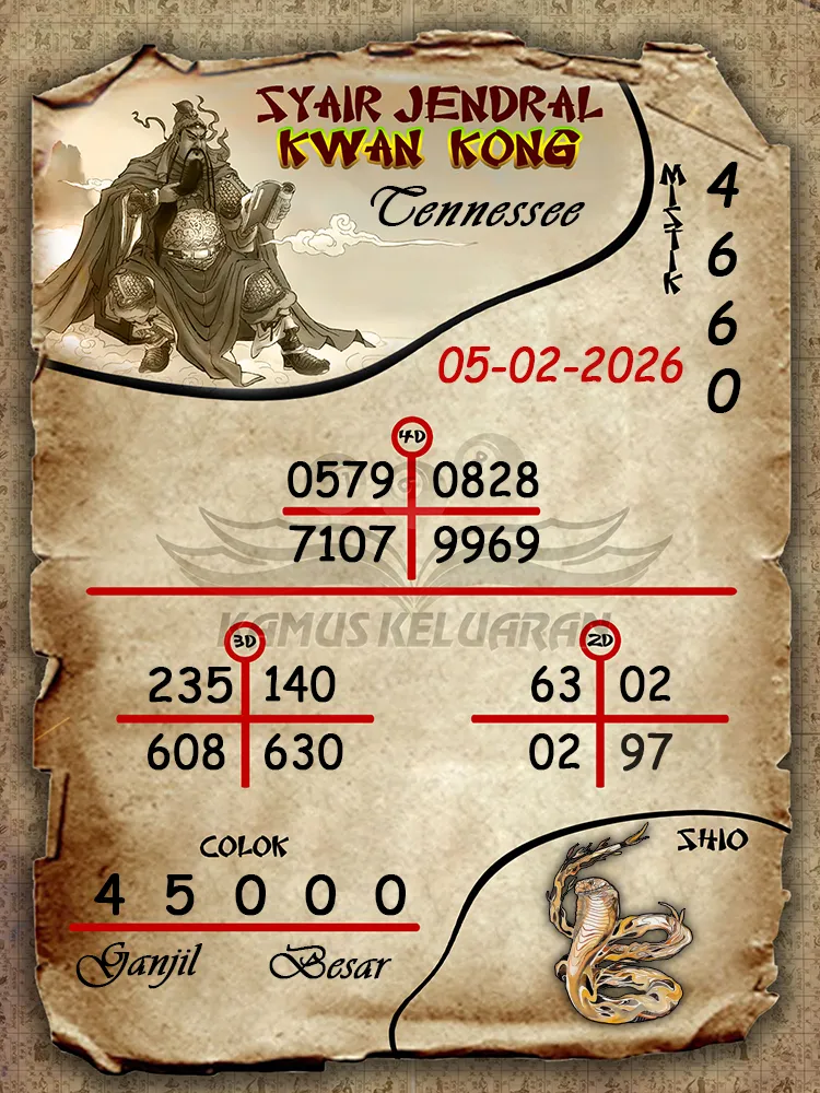 Syair Jendral Kwan Kong Tennessee 05 02 2026