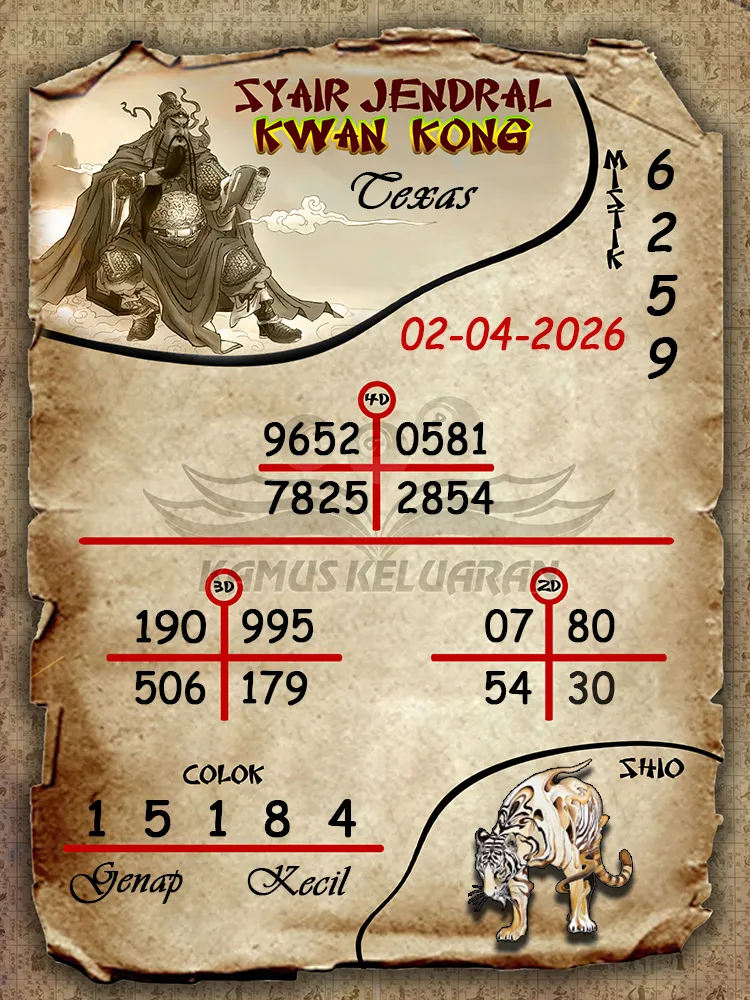 Syair Jendral Kwan Kong Texas 02 04 2026