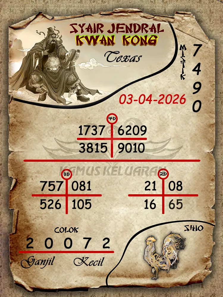 Syair Jendral Kwan Kong Texas 03 04 2026