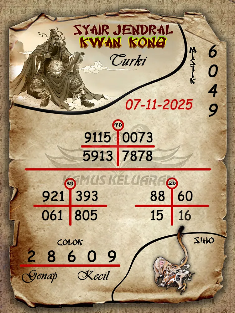 Syair Jendral Kwan Kong Turki 07 11 2025