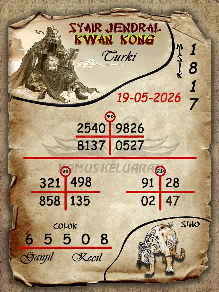 Syair Jendral Kwan Kong Turki 19 05 2026