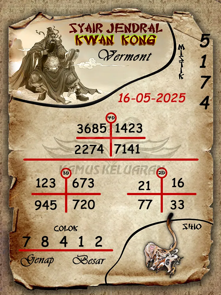 syair jendral kwan kong vermont 16 05 2025