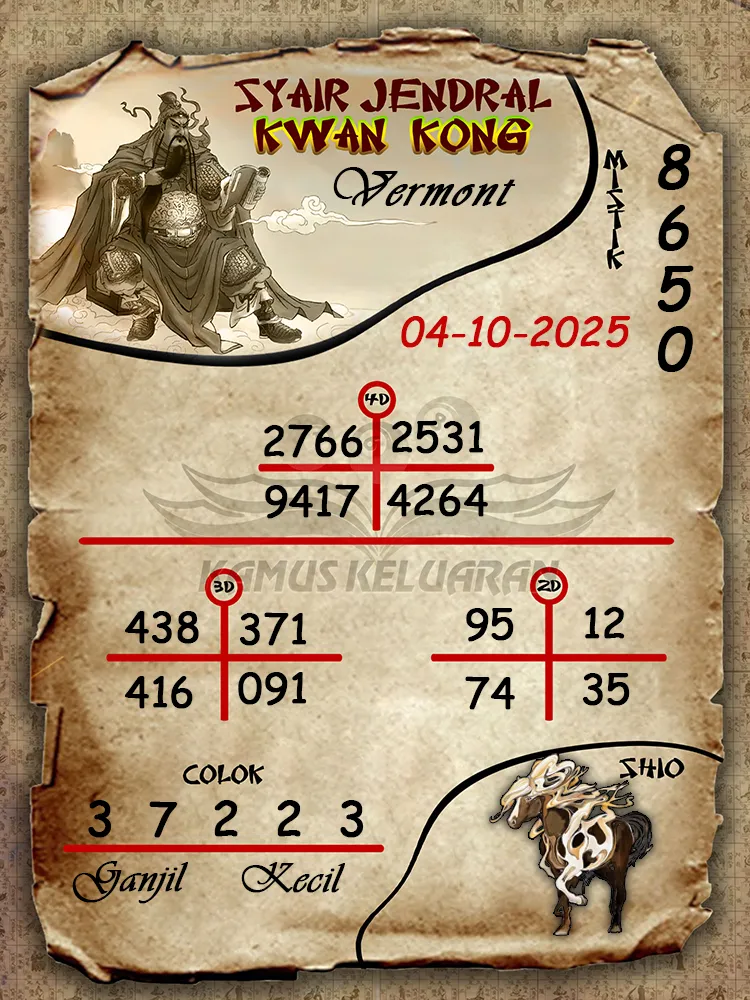 Syair jendral kwan kong Vermont 04 10 2025