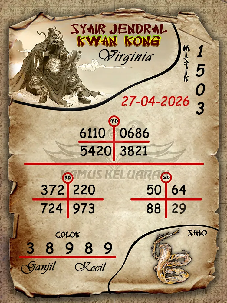 Syair Jendral Kwan Kong Virginia 27 04 2026