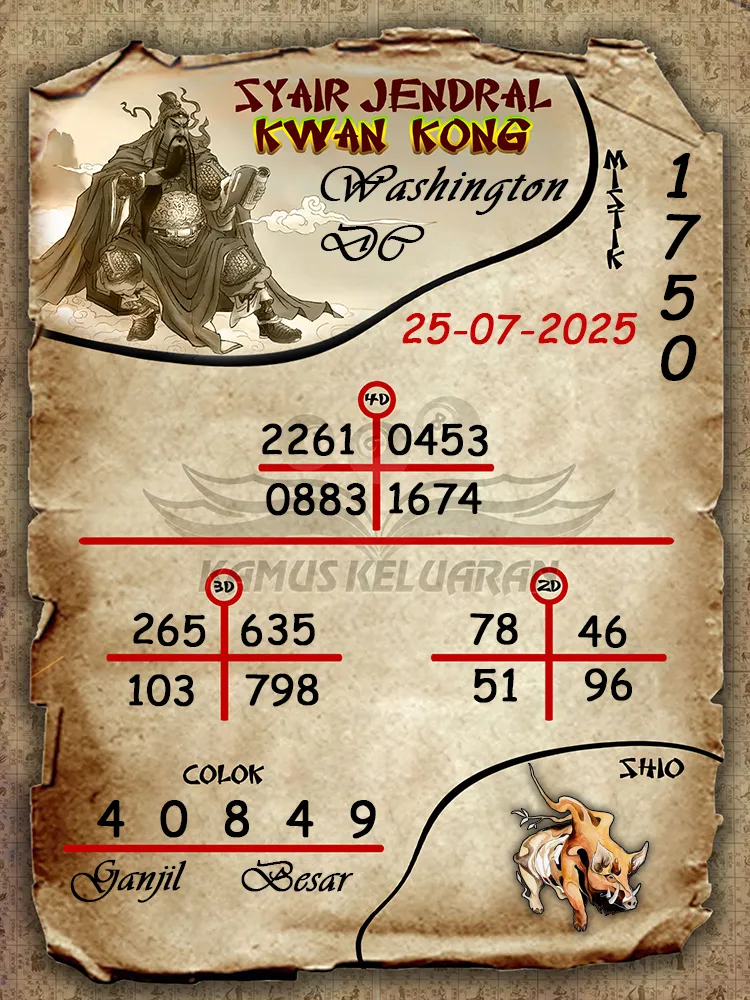 syair jendral kwan kong Washington DC 25 07 2025