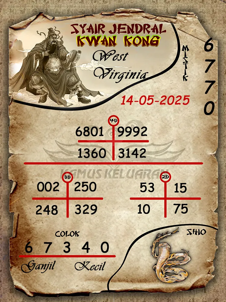 syair jendral kwan kong west virginia 14 05 2025