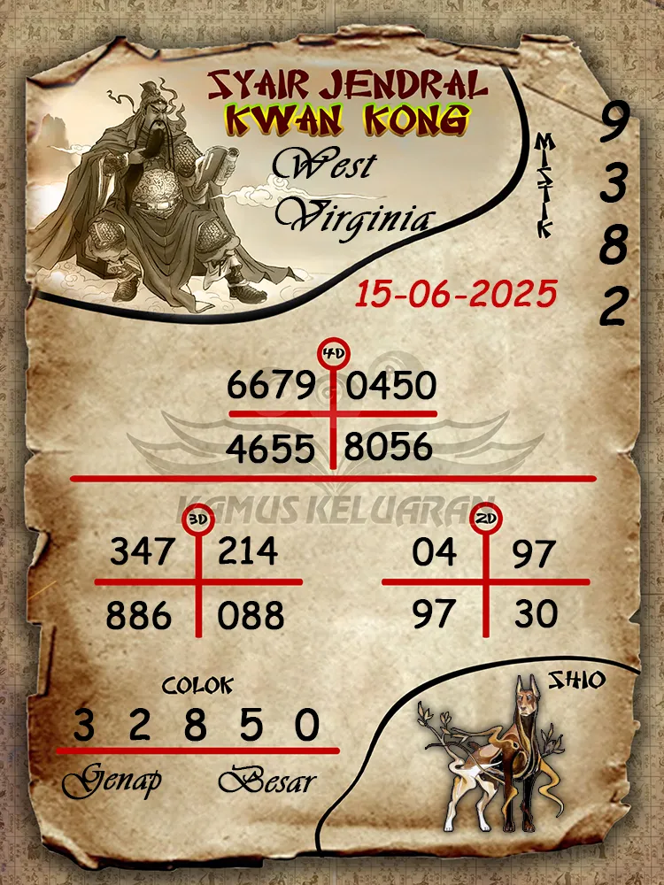 syair jendral kwan kong west virginia 15 06 2025
