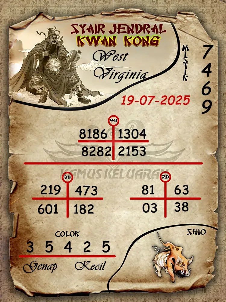 syair jendral kwan kong West Virginia 19 07 2025