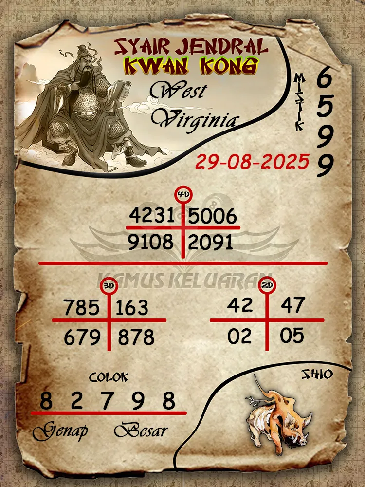 syair jendral kwan kong West Virginia 29 08 2025