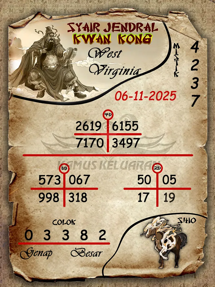 Syair Jendral Kwan Kong West Virginia 06 11 2025