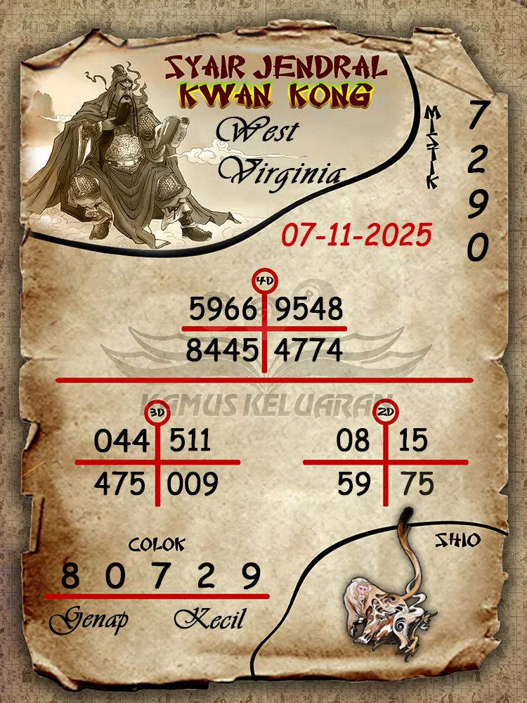 Syair Jendral Kwan Kong West Virginia 07 11 2025