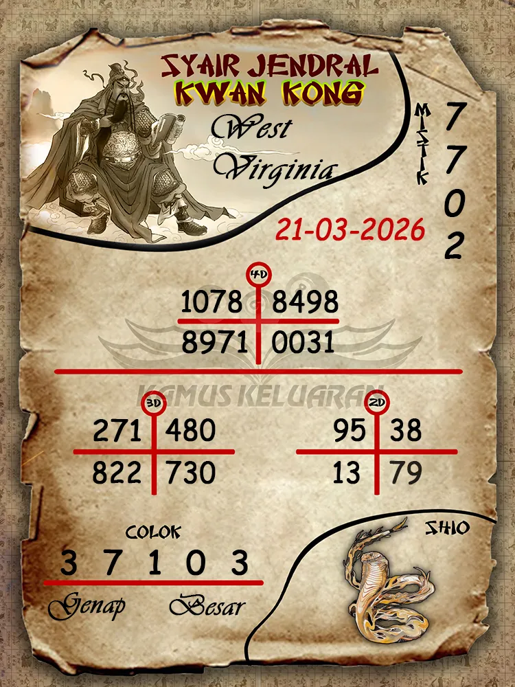 Syair Jendral Kwan Kong West Virginia 21 03 2026