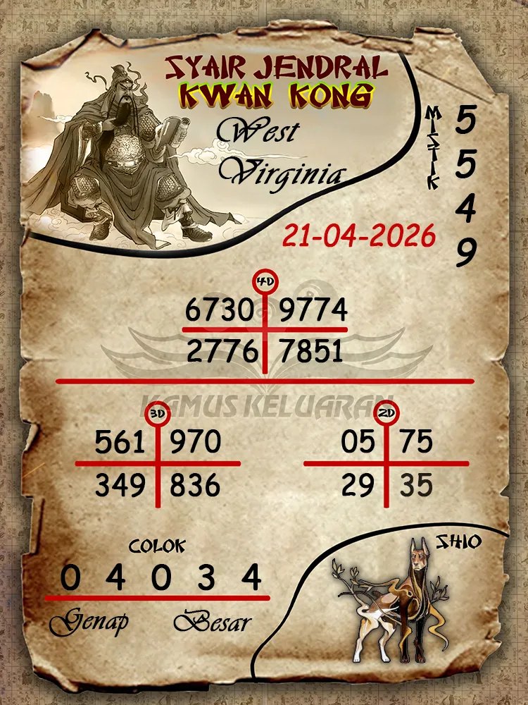 Syair Jendral Kwan Kong West Virginia 21 04 2026