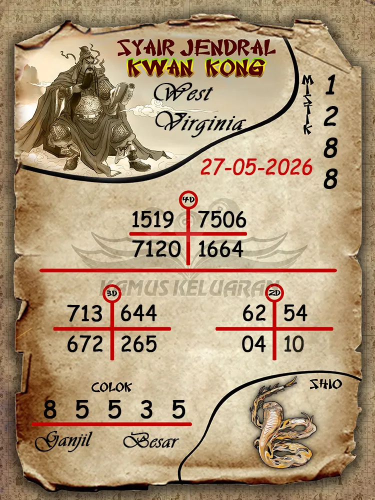 Syair Jendral Kwan Kong West Virginia 27 05 2026