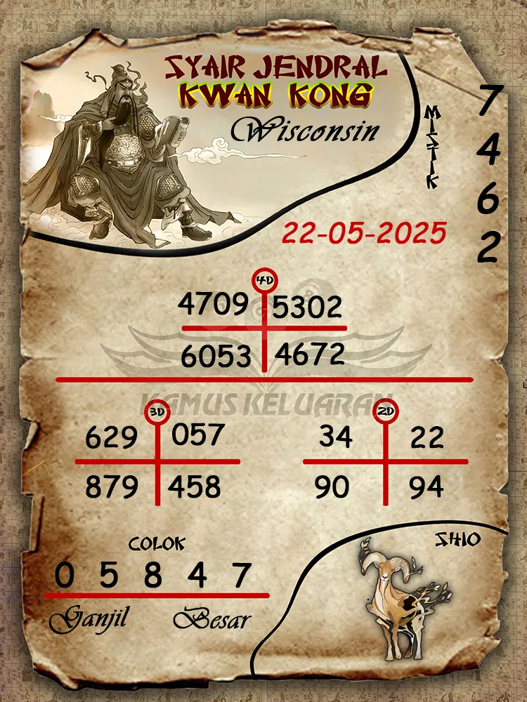 syair jendral kwan kong wisconsin 22 05 2025