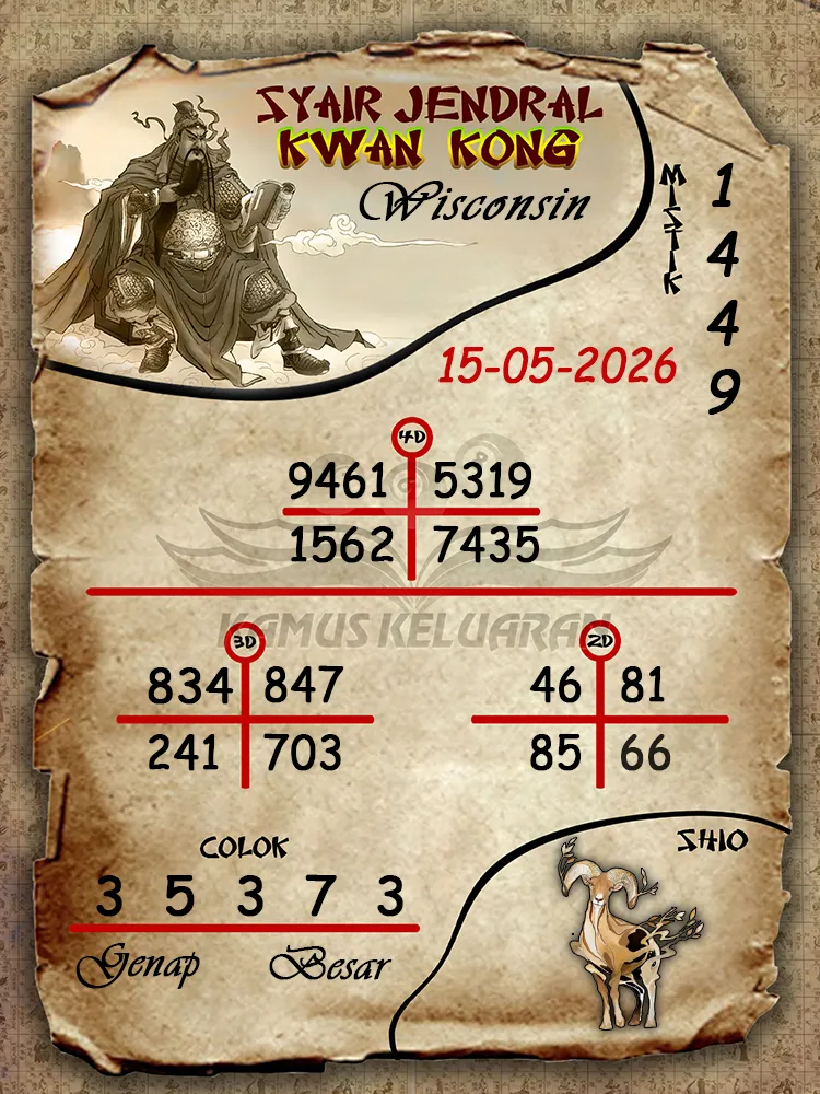 Syair Jendral Kwan Kong Wisconsin 15 05 2026