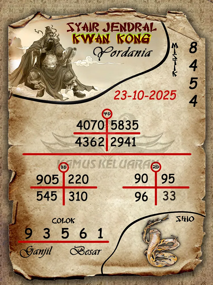 Syair Jendral Kwan Kong Yordania 23 10 2025